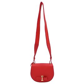 Delvaux Mini Le Mutin Saddle Crossbody-Tasche aus rotem Leder