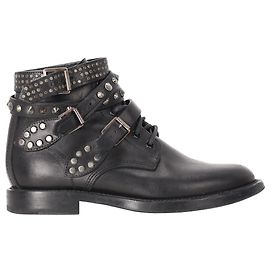 Autre Marque Stivaletti Ranger con borchie Saint Laurent in pelle nera