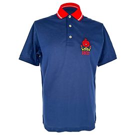 Polo Gucci Pablo Delcielo Logo en algodón azul marino
