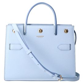 Burberry Baby Kleine 2-Way Ledertote/Schultertasche - Sky Blue