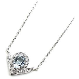 Collana Chaumet in oro bianco 18K con acquamarina e diamante