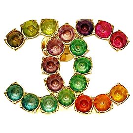 Chanel vergoldete Strass-Brosche
