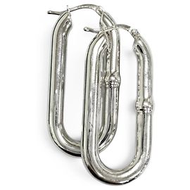 Bottega Veneta Oval Chain Hoop Ohrringe aus 925 Silber