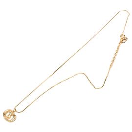 Autre Marque Collar con colgante Dior Gold chapado en oro con logotipo CD