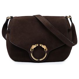 Gucci Brown Nubuck Ribot Horse Head Flap