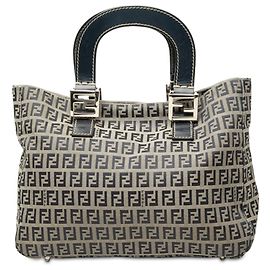 Bolso Tote Fendi Twins Small de lona Zucchino gris