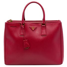 Prada Bolso Tote Galleria Double Zip Grande de Saffiano Rojo