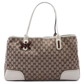 Borsa Tote Gucci Beige GG Canvas Web Princy