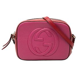 Gucci Soho Disco Kleine Umhängetasche aus bicolor Leder in Rosa