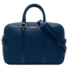 Borsa business Gucci Blue Medium Diamante in vitello lucido