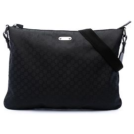 Borsa a tracolla Gucci in nylon GG nero