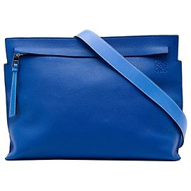 LOEWE Anagram T Pouch Crossbody aus blauem Leder