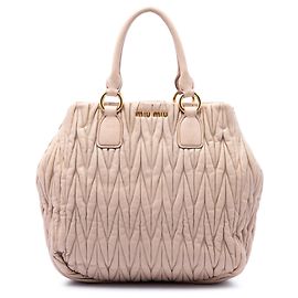 Miu Miu Beige Matelasse Nappa Convertible Tote