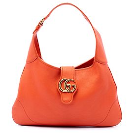 Gucci Aphrodite Crossbody en cuir de veau orange Medium