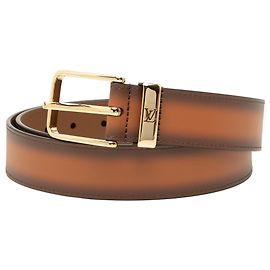 Louis Vuitton Pont Neuf Gürtel aus braunem patiniertem Kalbsleder