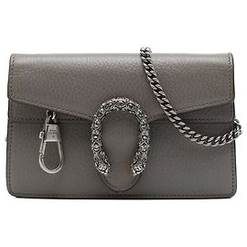 Borsa a tracolla Dionysus mini in pelle di vitello grigia Gucci
