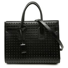 Autre Marque Borsa Saint Laurent Sac De Jour Small in pelle borchiata nera