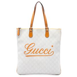 Bolso Tote Gucci White GG Supreme Heritage Logo