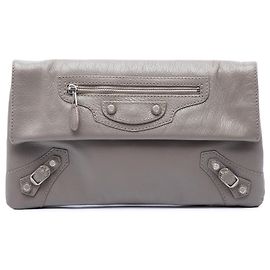 Clutch Balenciaga Brown Goatskin Motocross Giant 12 Envelope Clutch