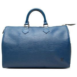 Louis Vuitton Blue Epi Speedy 35