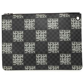 Louis Vuitton Black Christopher Nemeth Damier Graphite Rope Pochette Voyage GM