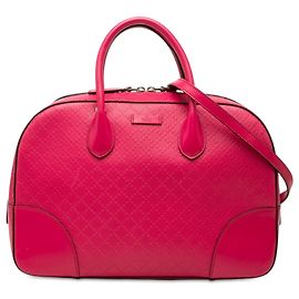 Gucci Satchel-Tasche aus glänzendem rosa Leder mit Diamanten