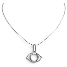 Hermès NUEVO COLGANTE HERMES CLEOPATRE EN ACERO PALADIADO + COLLAR DE PLATA 925