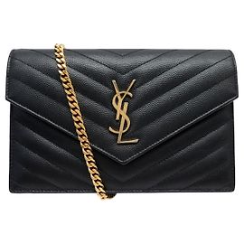 Autre Marque BORSA A MANO SAINT LAURENT CASSANDRE ENVELOPPE CHAIN WALLET 393953 IN PELLE