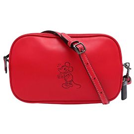 NUEVO BOLSO DE MANO COACH X DISNEY MICKEY 66150 EN CUERO ROJO BANDOLERA + BOLSA GUARDAPOLVO