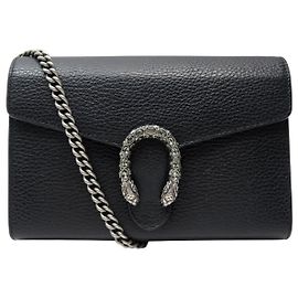 NUOVO GUCCI DIONYSUS 401231 WALLET ON CHAIN IN PELLE NERA WOC BAG
