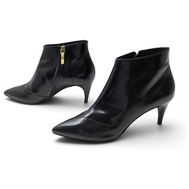 BOTAS LOUIS VUITTON FRIVOLOUS EM COURO PRETO SALTOS 39.5