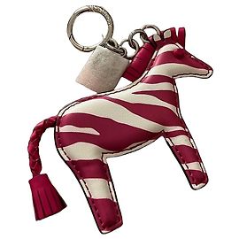 Michael Kors Leder Schlüsselanhänger Zebra - Rosa/Weiß