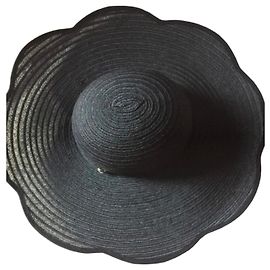Cappello di paglia Chanel Camelia - Blu Navy