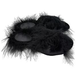 Mules Simone Rocha de terciopelo negro y piel