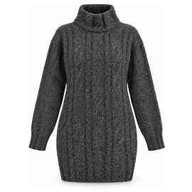 Autre Marque Joseph Tricot Zopfstrick Minikleid Anthrazitgrau