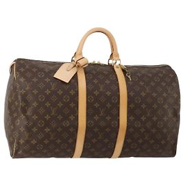 LOUIS VUITTON Monogram Keepall 55 Boston Bag M41424 LV Auth 198998V