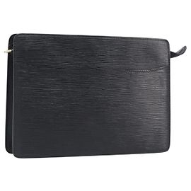 LOUIS VUITTON Epi Pochette Homme Clutch Bag Black M52522 LV Auth 202850