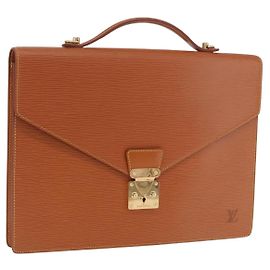 LOUIS VUITTON Epi Porte Documents Bandouliere Zipangu Gold M54468 LV Auth 201296