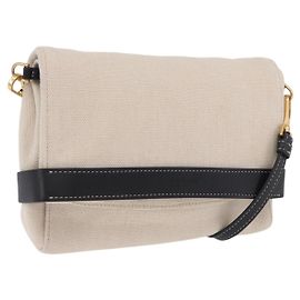Borsa a tracolla BOTTEGA VENETA Canvas Beige Gold Auth bs36856
