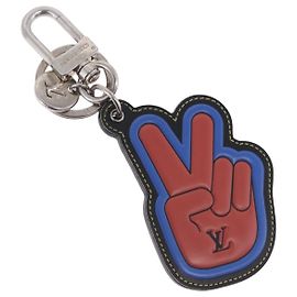 LOUIS VUITTON Porte Cles College LV League Peace Out Red M62753 LV Auth 202479A