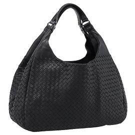 Borsa Tote BOTTEGA VENETA INTRECCIATO in pelle nera Auth 202154V