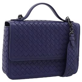 Bolsa BOTTEGA VENETA INTRECCIATO em couro 2way Navy Auth 203145SAV