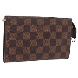 LOUIS VUITTON Damier Ebene Poche Toilette 15 Pouch N47548 LV Auth 203025
