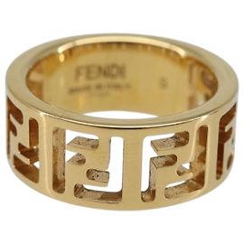 Anillo FENDI Forever metal S Gold Tone #10(JP Size) Auth SW2839M