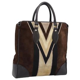 Bolsa de mão LOUIS VUITTON Kabainsbruck Suede Brown Silver M95245 LV Auth 202462A