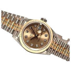 ROLEX Datejust Tridor 18KWG/ President Armband champagne Zifferblatt 10P Diamant-Index '98 Herren