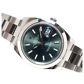 ROLEX Datejust 41 mint-green Oyster Bracelet 126300 '24 Mens