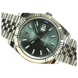 ROLEX Datejust 41 verde menta Bracciale Jubilee Rif.126334 Uomo