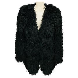 Retrofête Retrofete Black Mongolian Lamb Fur Coat