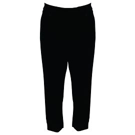 Pantalones de terciopelo negro Brunello Cucinelli con cremalleras en los tobillos